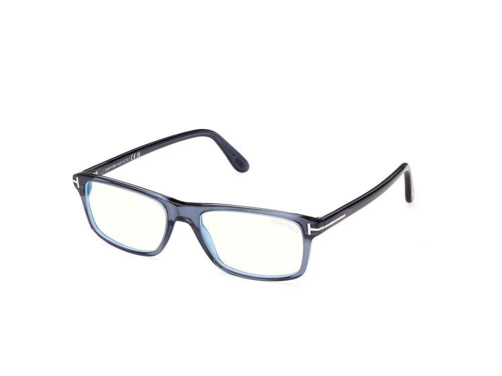Occhiali da vista Tom Ford FT6119-B (090) colore blu lucido  forma rettangolare 