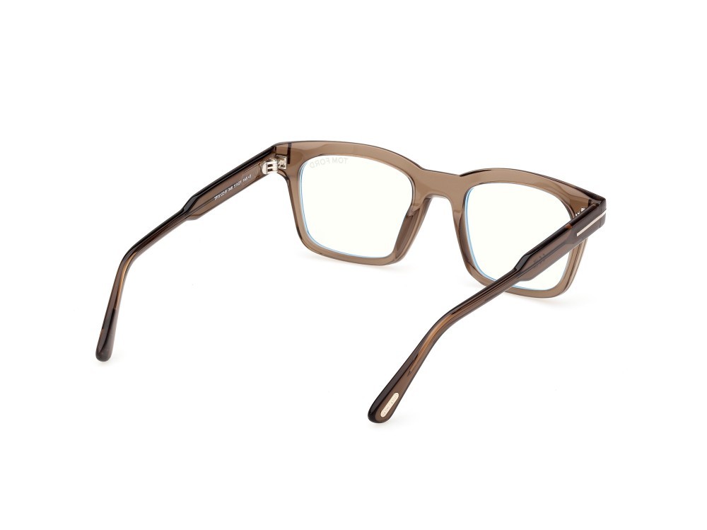 Occhiali da vista Tom Ford FT6122-B (048) colore marrone scuro lucido forma quadrato 