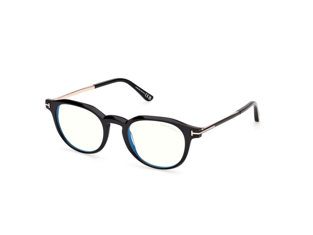 Occhiali da vista Tom Ford FT6125-B (001) colore nero lucido forma rotondo 