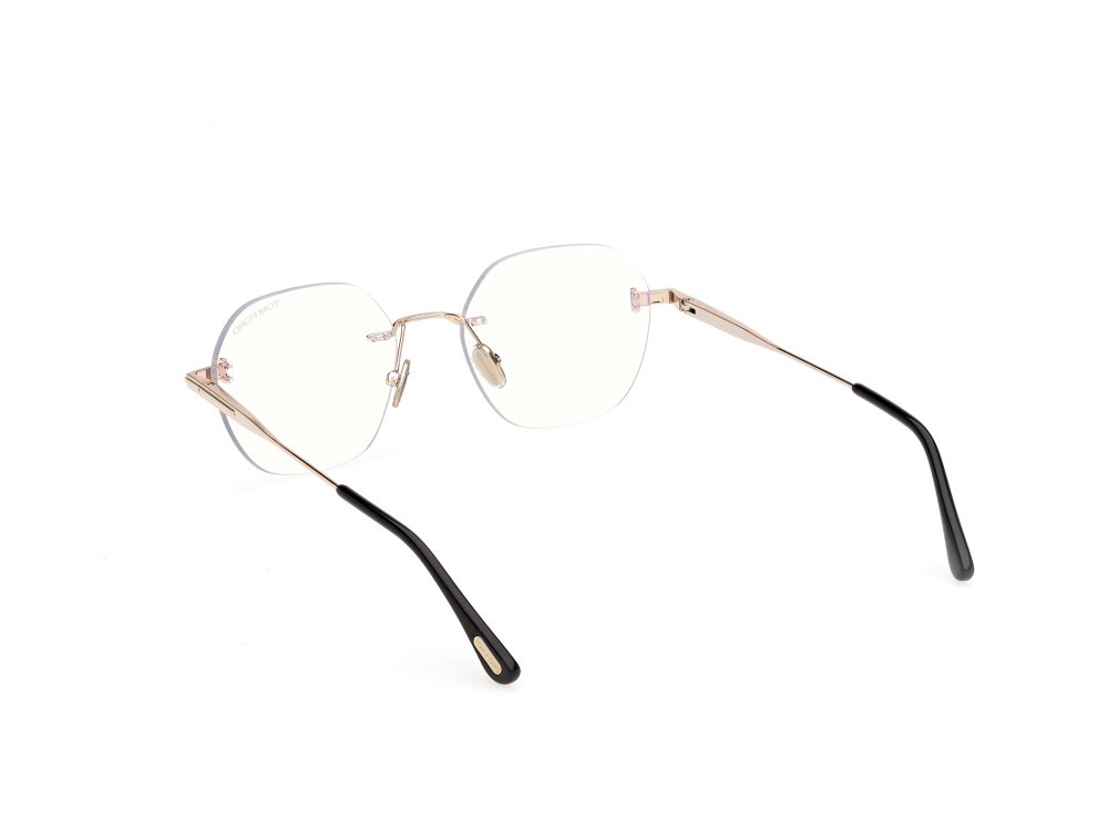 Eyeglasses Tom Ford FT6126-B (028) color oro rosé lucido  shape geometric 