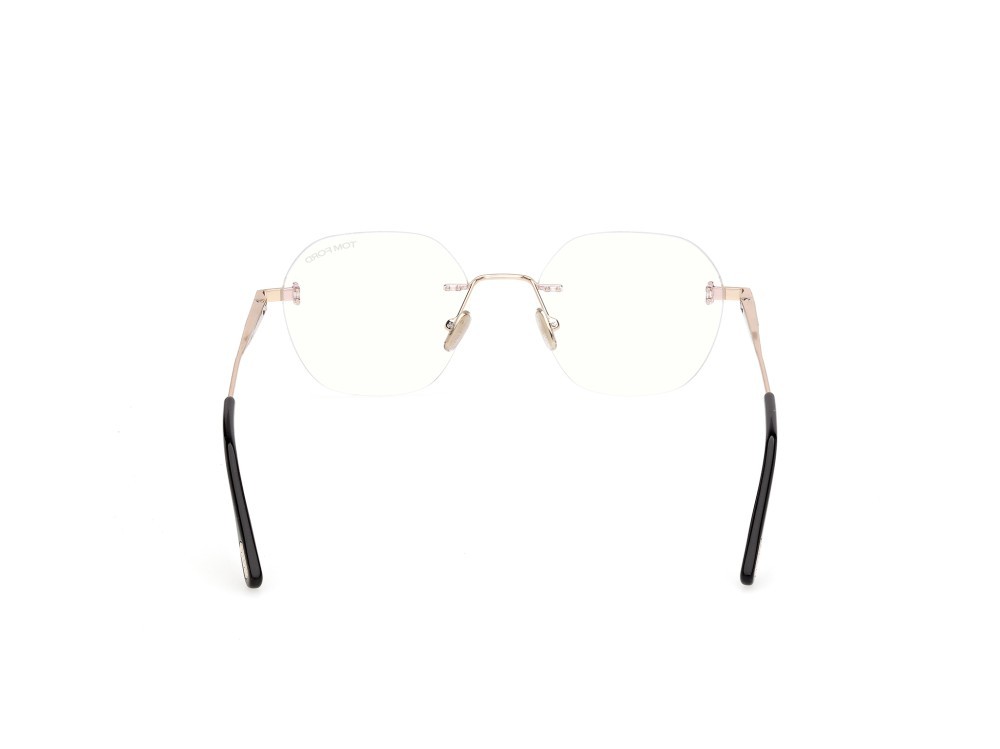 Eyeglasses Tom Ford FT6126-B (028) color oro rosé lucido  shape geometric 