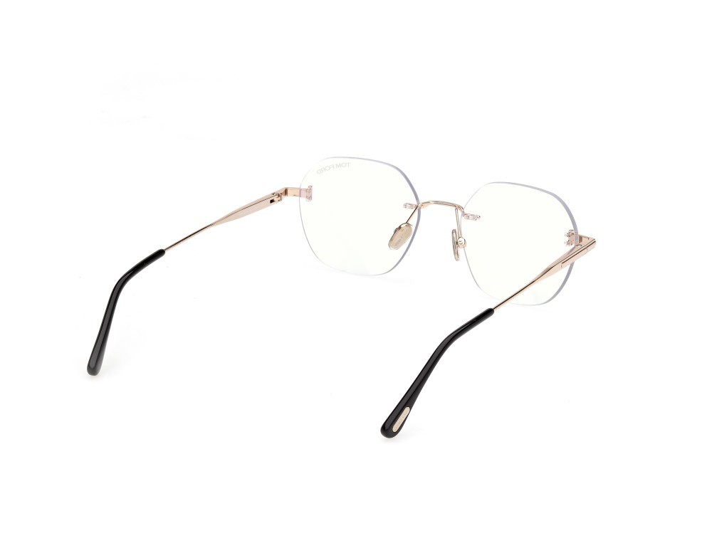 Eyeglasses Tom Ford FT6126-B (028) color oro rosé lucido  shape geometric 