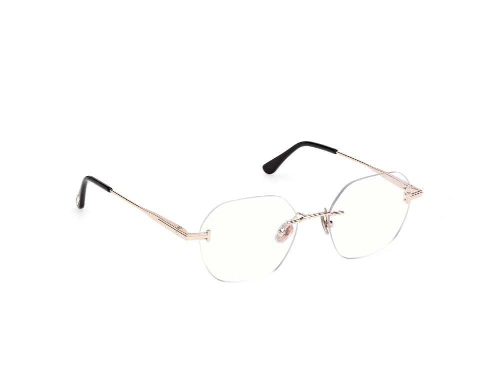 Eyeglasses Tom Ford FT6126-B (028) color oro rosé lucido  shape geometric 