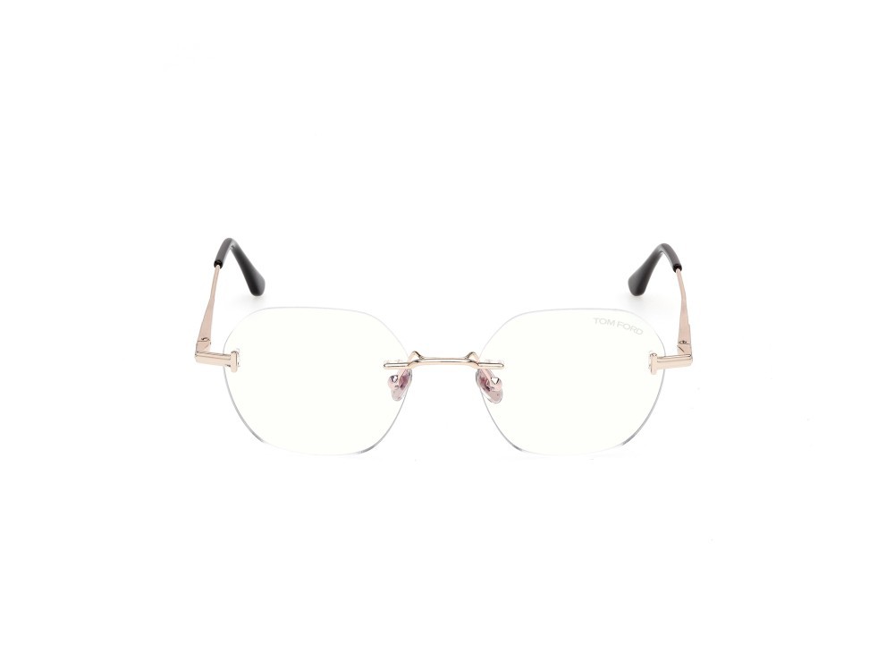 Eyeglasses Tom Ford FT6126-B (028) color oro rosé lucido  shape geometric 