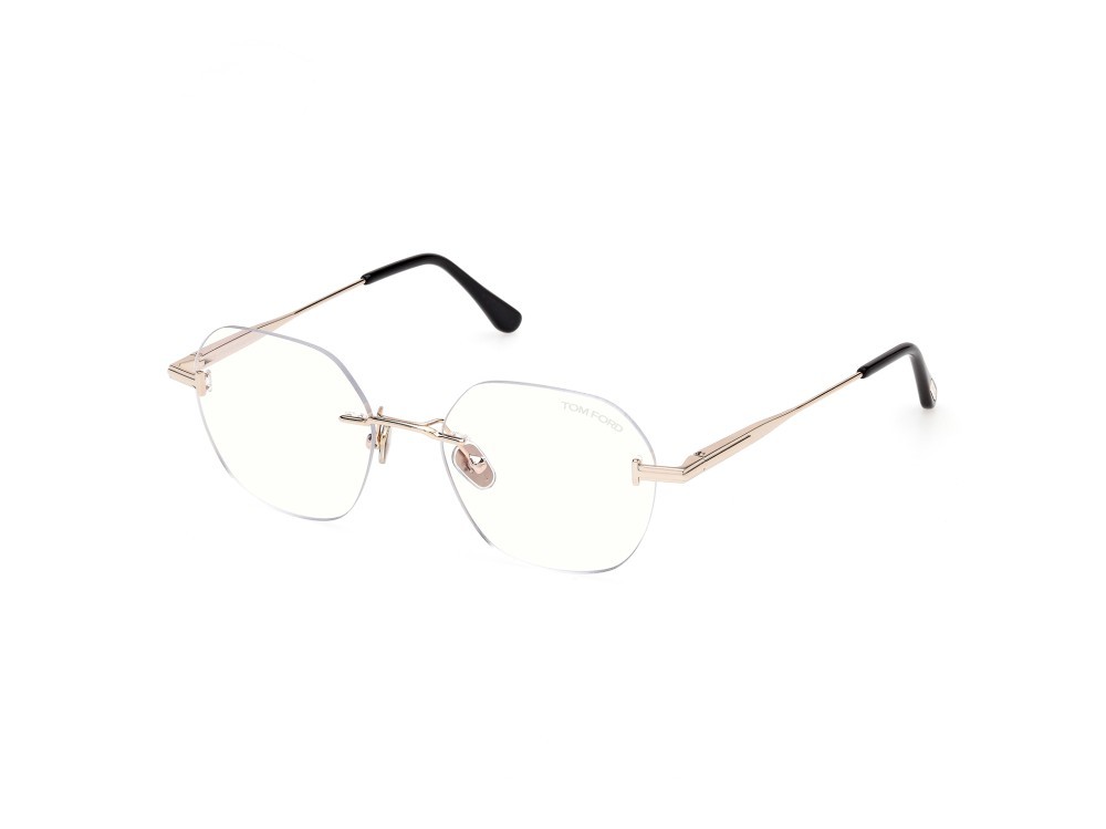 Eyeglasses Tom Ford FT6126-B (028) color oro rosé lucido  shape geometric 