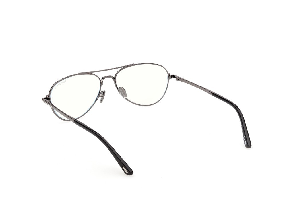 Eyeglasses Tom Ford FT6128-B (008) color antracite lucido / nero lucido shape aviator 