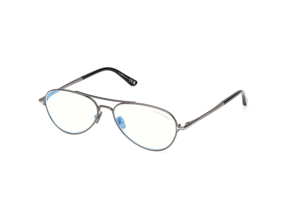 Eyeglasses Tom Ford FT6128-B (008) color antracite lucido / nero lucido shape aviator 
