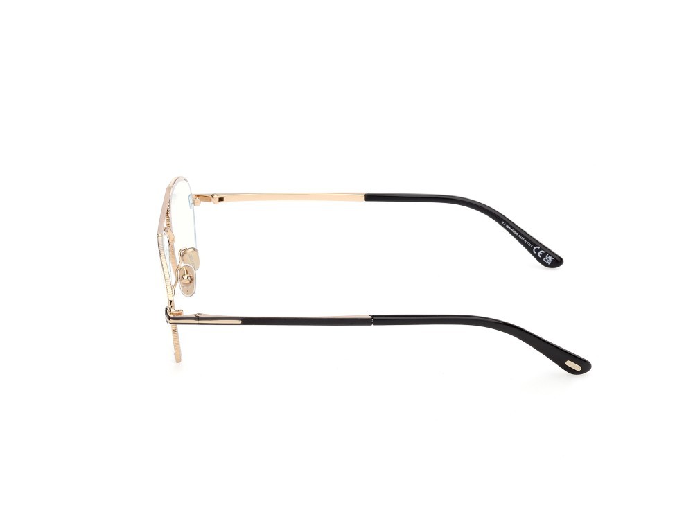 Occhiali da vista Tom Ford FT6128-B (028) colore oro rosé lucido / nero lucido forma aviator 