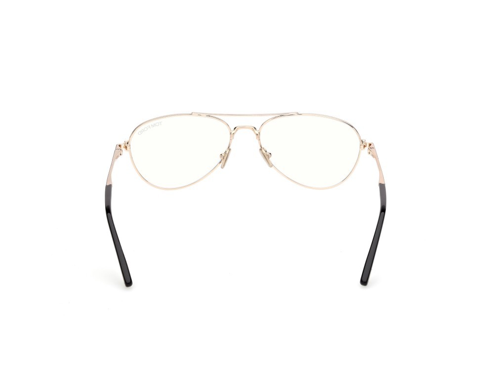 Occhiali da vista Tom Ford FT6128-B (028) colore oro rosé lucido / nero lucido forma aviator 