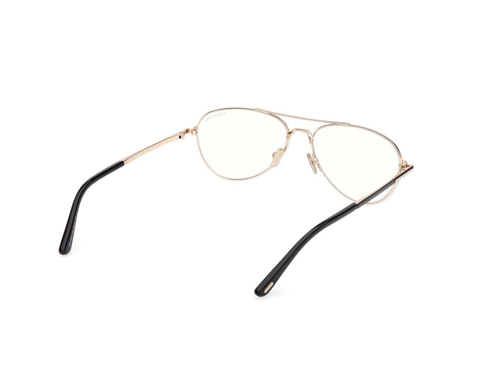 Occhiali da vista Tom Ford FT6128-B (028) colore oro rosé lucido / nero lucido forma aviator 