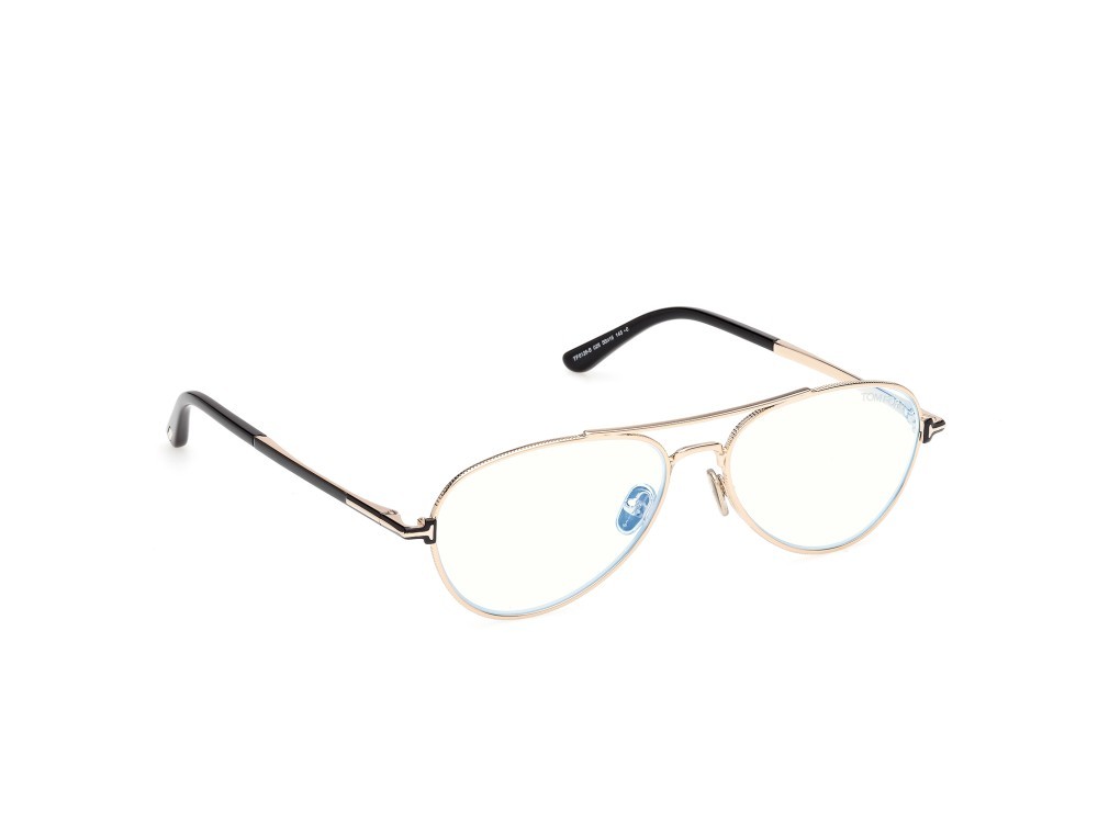 Occhiali da vista Tom Ford FT6128-B (028) colore oro rosé lucido / nero lucido forma aviator 