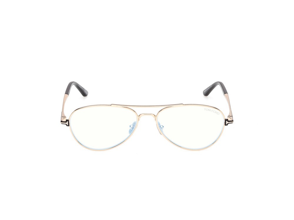 Occhiali da vista Tom Ford FT6128-B (028) colore oro rosé lucido / nero lucido forma aviator 