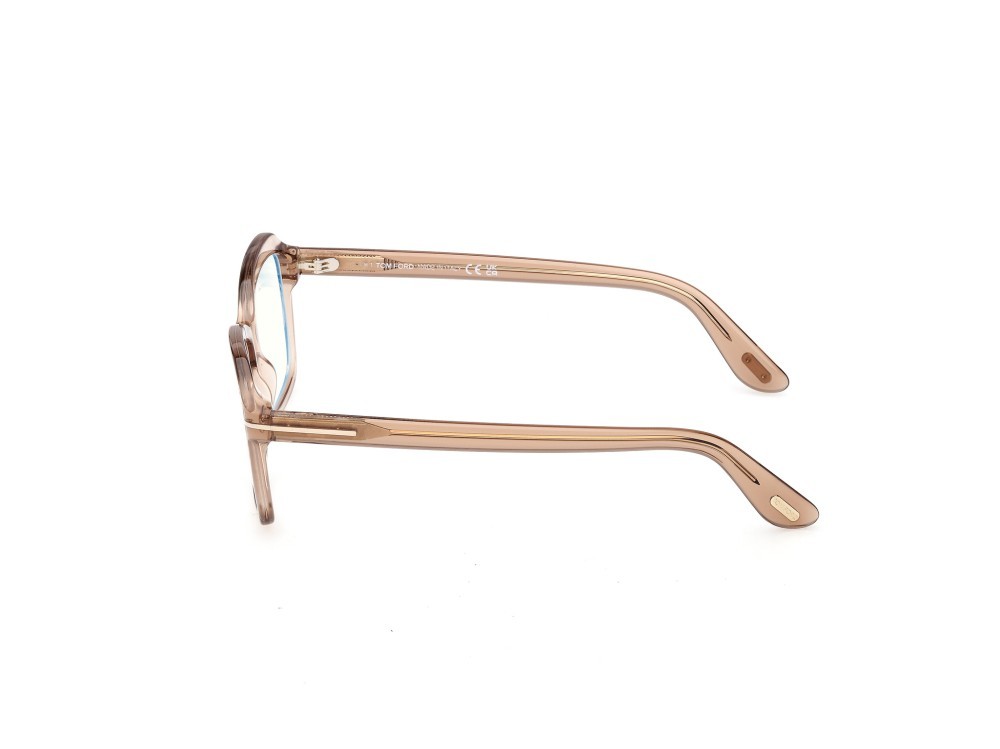 Eyeglasses Tom Ford FT6129-B (045) color marrone chiaro lucido shape rectangle 