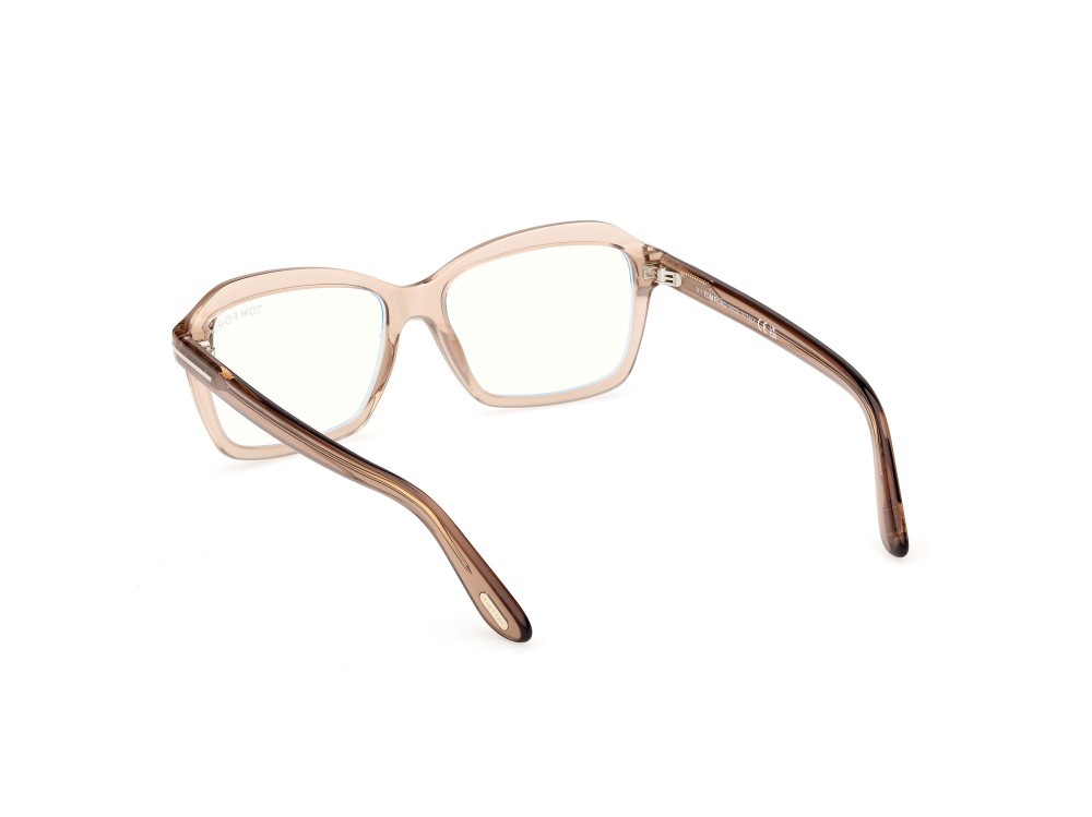 Eyeglasses Tom Ford FT6129-B (045) color marrone chiaro lucido shape rectangle 