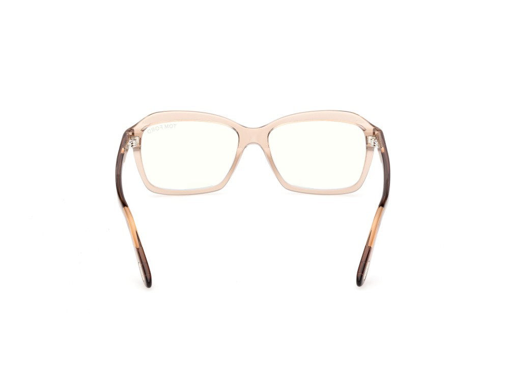 Eyeglasses Tom Ford FT6129-B (045) color marrone chiaro lucido shape rectangle 
