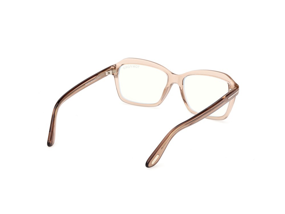 Eyeglasses Tom Ford FT6129-B (045) color marrone chiaro lucido shape rectangle 