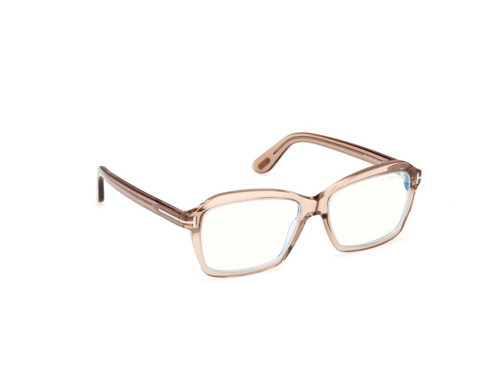 Eyeglasses Tom Ford FT6129-B (045) color marrone chiaro lucido shape rectangle 