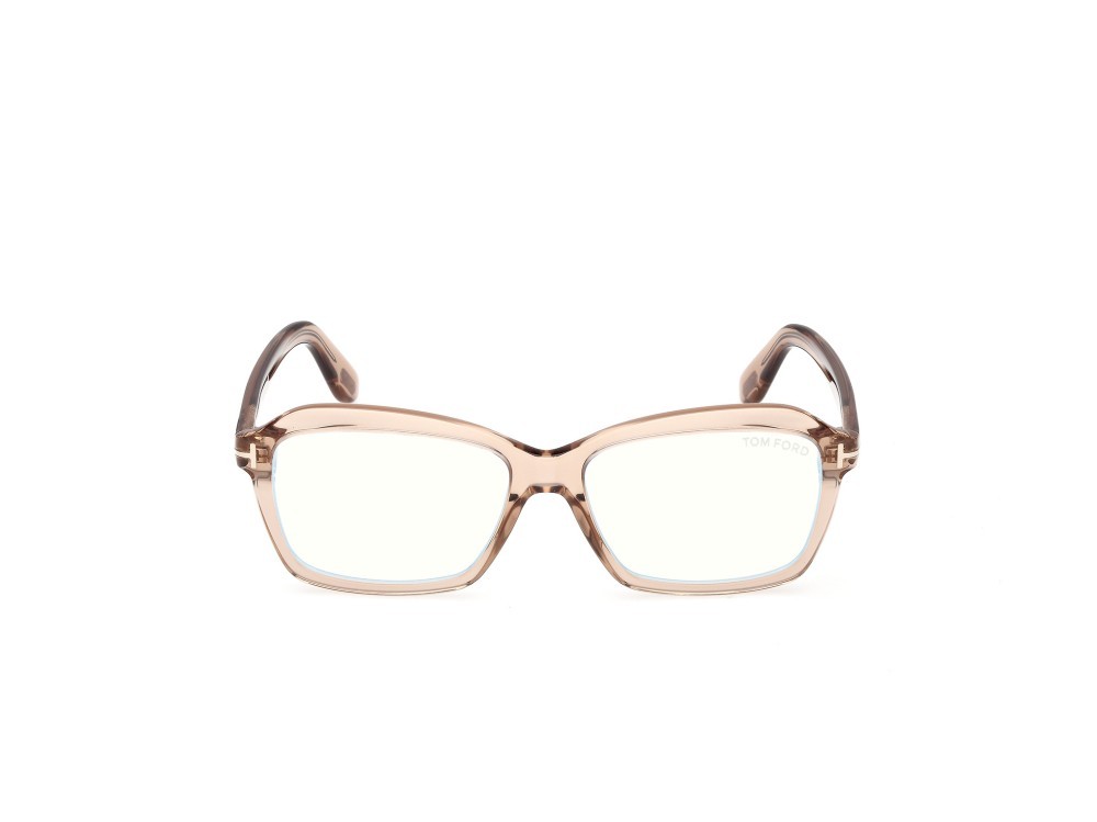 Eyeglasses Tom Ford FT6129-B (045) color marrone chiaro lucido shape rectangle 