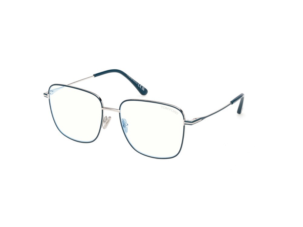 Occhiali da vista Tom Ford FT6136-B (087) colore turchese lucido forma quadrato 