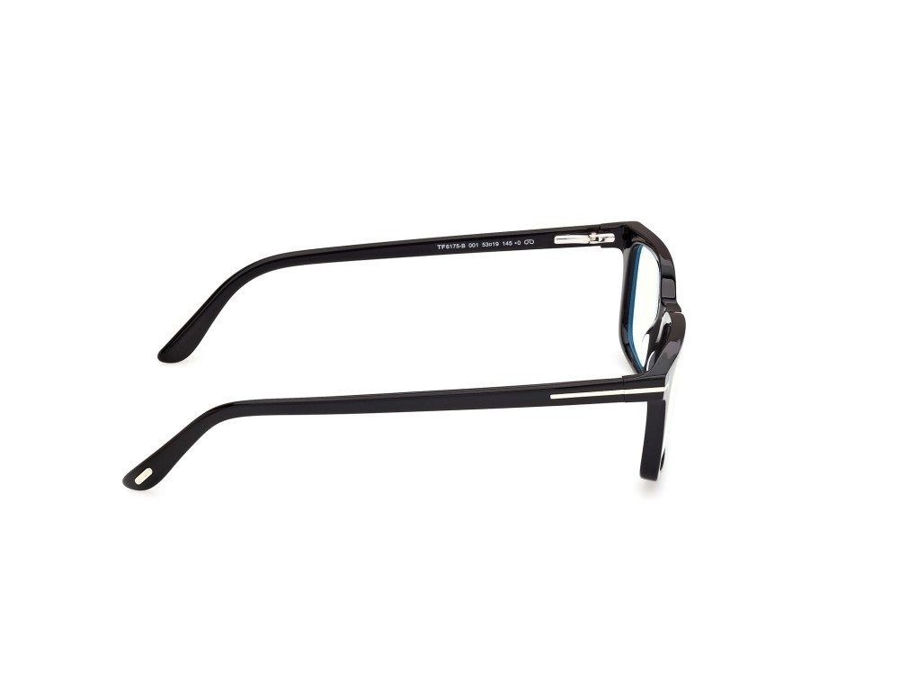 Sunglasses Tom Ford FT6175-B (001) + clip-on color nero lucido shape rectangle 