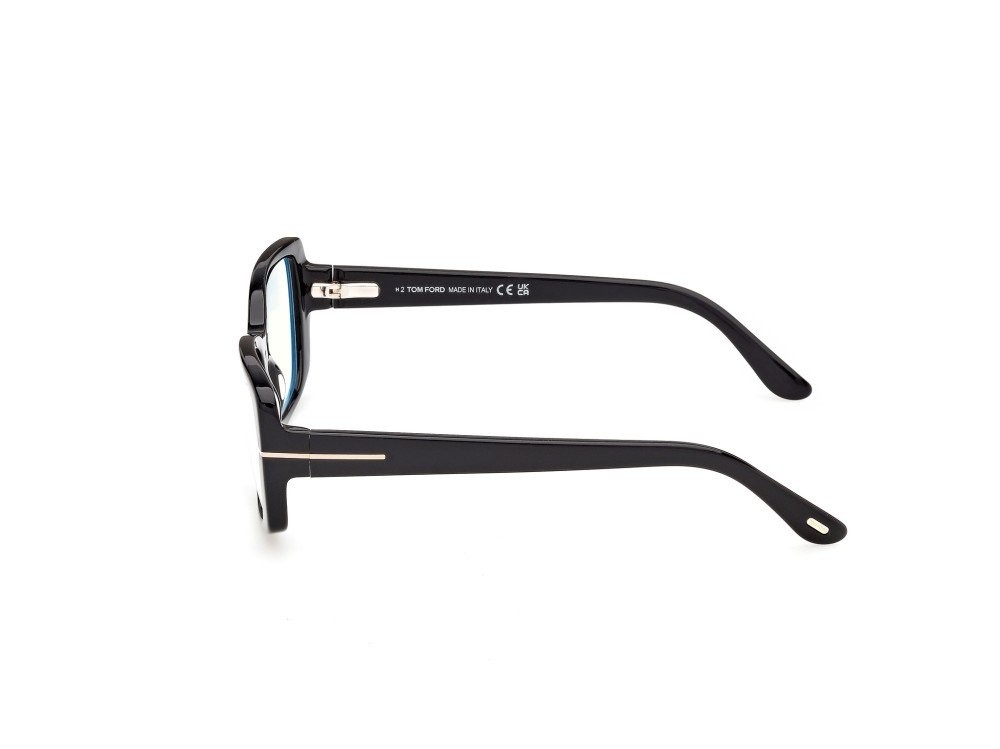Sunglasses Tom Ford FT6176-B (001) + clip-on color nero lucido  shape rectangle lenses fumo