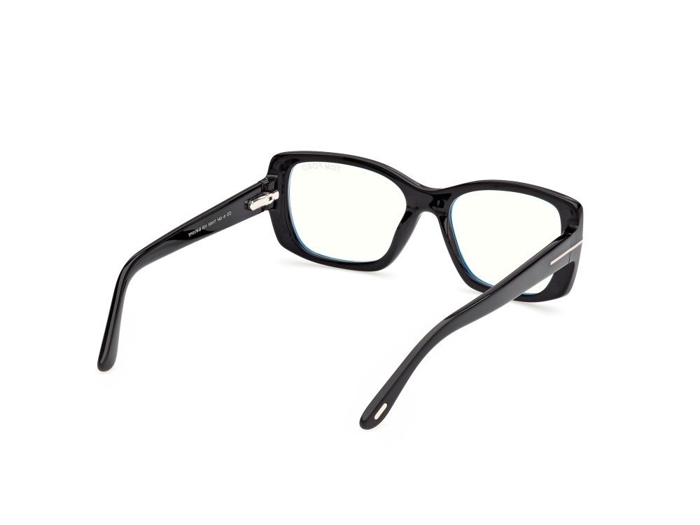 Sunglasses Tom Ford FT6176-B (001) + clip-on color nero lucido  shape rectangle lenses fumo