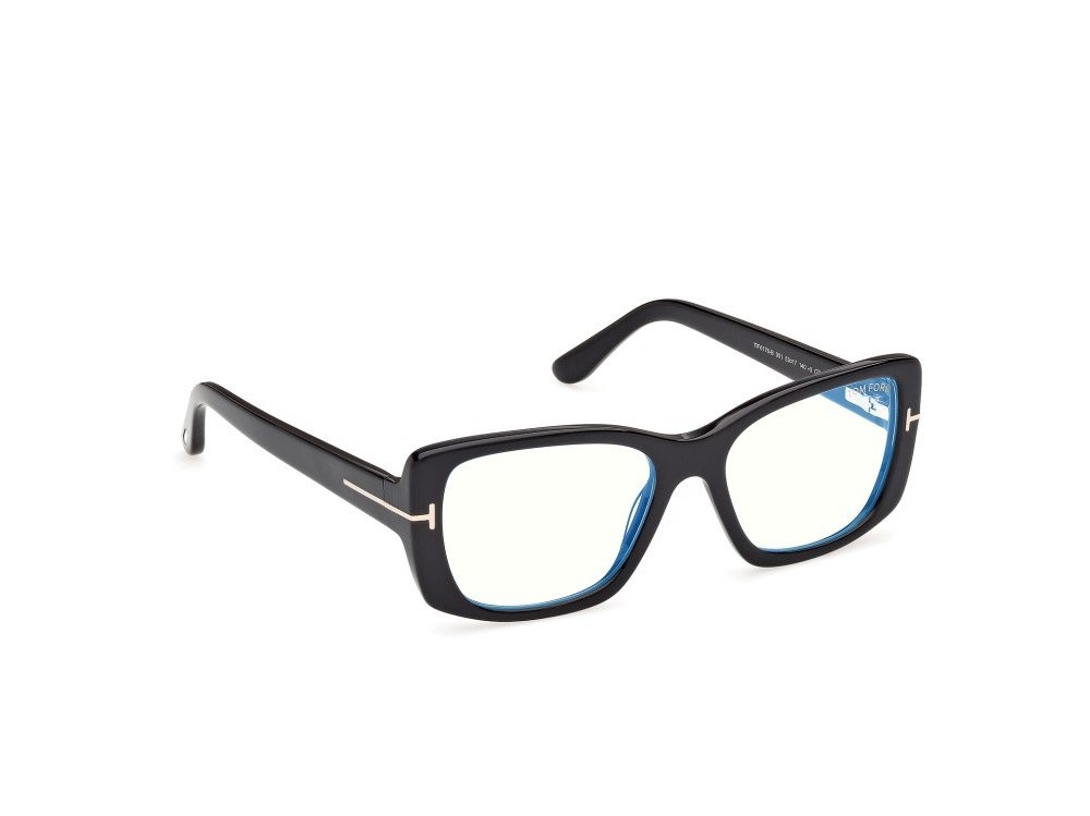 Sunglasses Tom Ford FT6176-B (001) + clip-on color nero lucido  shape rectangle lenses fumo