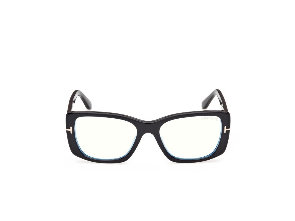 Sunglasses Tom Ford FT6176-B (001) + clip-on color nero lucido  shape rectangle lenses fumo