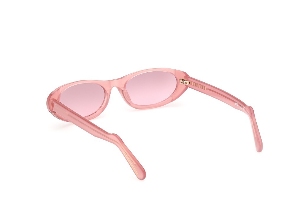 Sonnenbrillen GCDS GD0021 (75T) farbe fucsia perlato form cat-eye gläser bordeaux sfumato