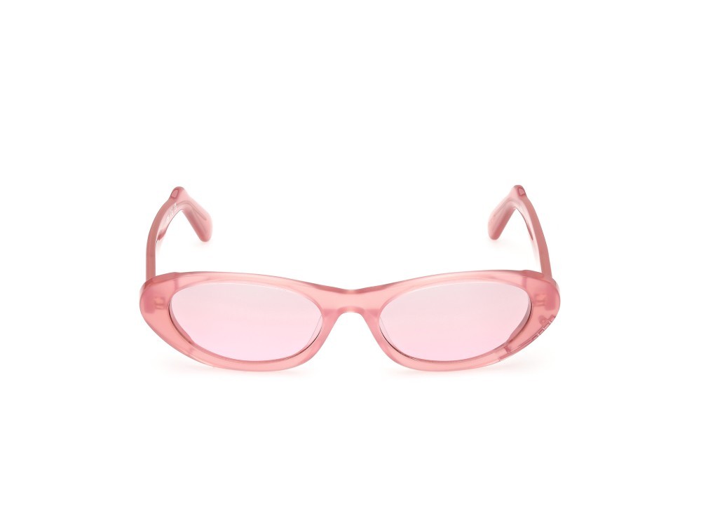 Sonnenbrillen GCDS GD0021 (75T) farbe fucsia perlato form cat-eye gläser bordeaux sfumato