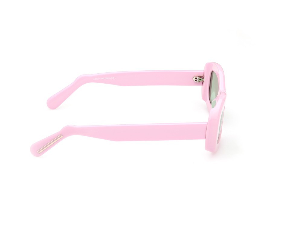 Sonnenbrillen GCDS GD0027 (72N) farbe rosa chiaro lucido form oval gläser verde