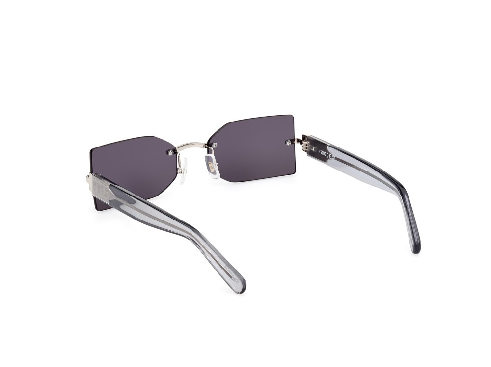 Sunglasses GCDS GD0033 (16A) color palladio lucido - grigio lucido shape geometric lenses fumo