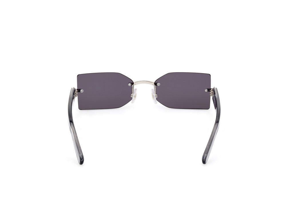 Sunglasses GCDS GD0033 (16A) color palladio lucido - grigio lucido shape geometric lenses fumo