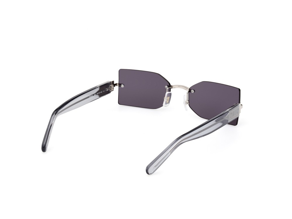 Sunglasses GCDS GD0033 (16A) color palladio lucido - grigio lucido shape geometric lenses fumo