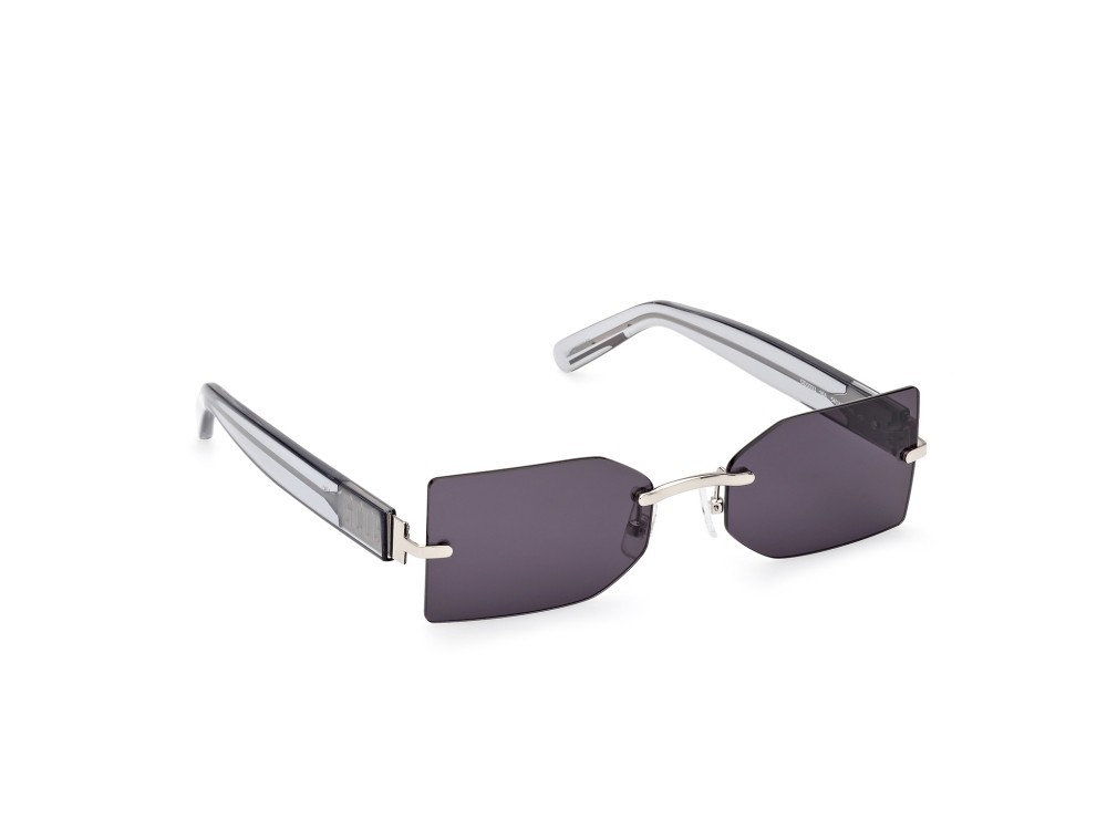 Sunglasses GCDS GD0033 (16A) color palladio lucido - grigio lucido shape geometric lenses fumo