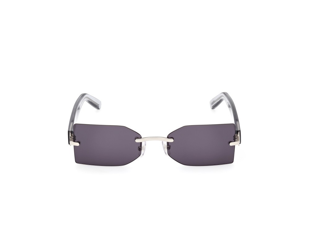 Sunglasses GCDS GD0033 (16A) color palladio lucido - grigio lucido shape geometric lenses fumo