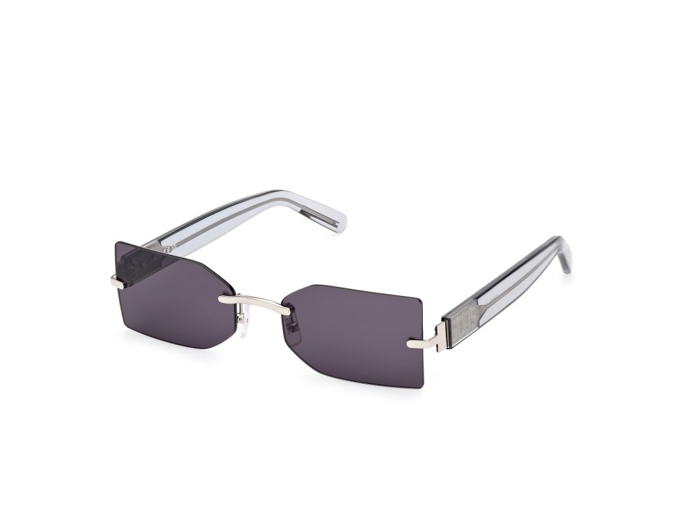 Sunglasses GCDS GD0033 (16A) color palladio lucido - grigio lucido shape geometric lenses fumo