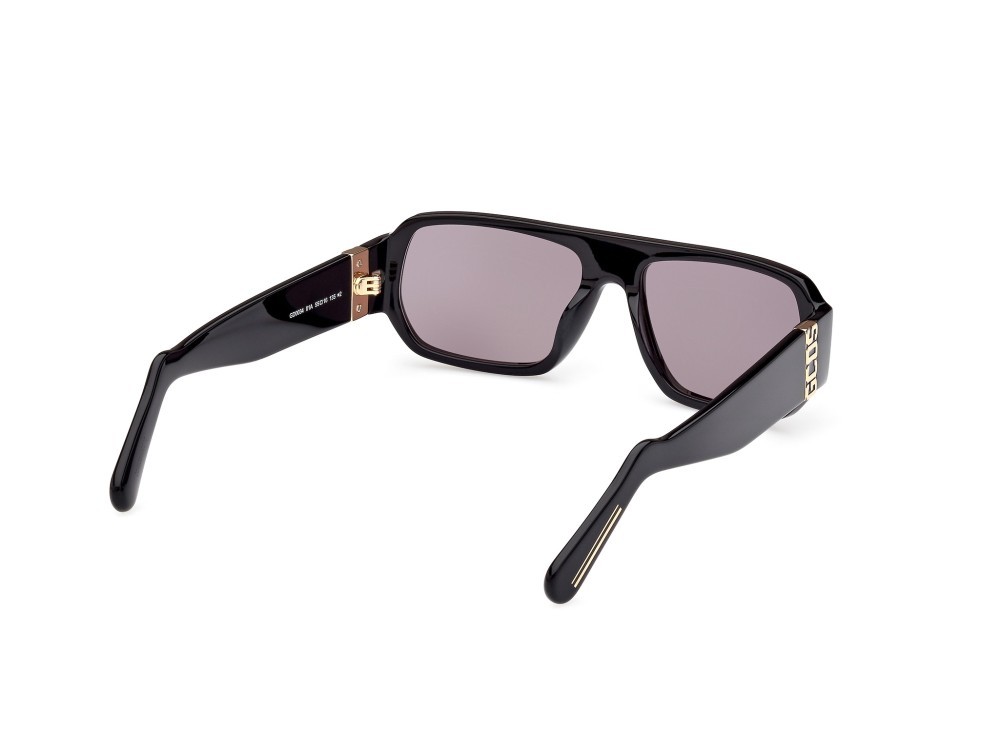 Sunglasses GCDS GD0034 (01A) color nero lucido shape geometric lenses bordeaux