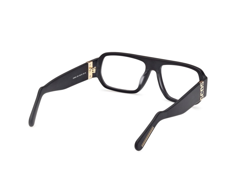 Sunglasses GCDS GD0034 (02X) color nero opaco shape geometric lenses blu