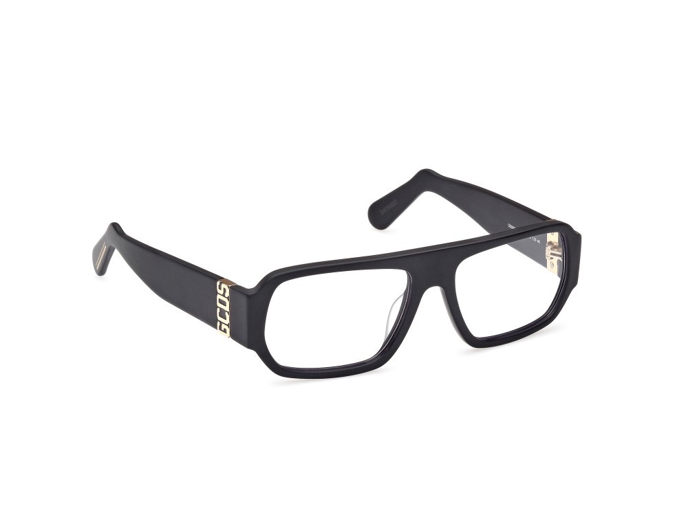 Sunglasses GCDS GD0034 (02X) color nero opaco shape geometric lenses blu