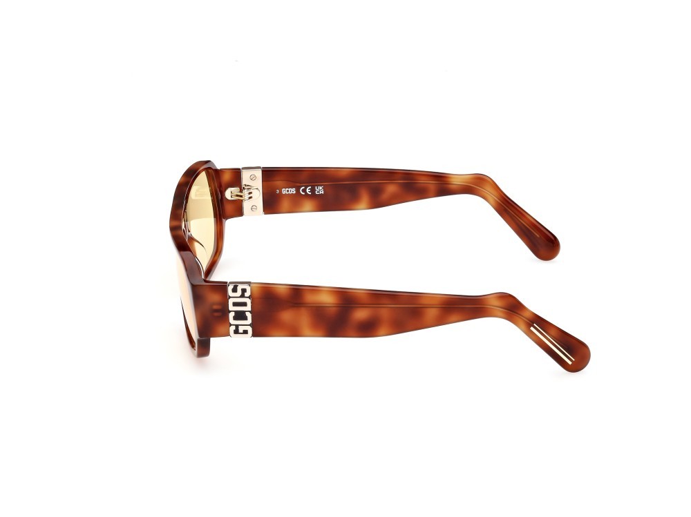 Sunglasses GCDS GD0034 (53E) color avana bionda shape geometric lenses marrone