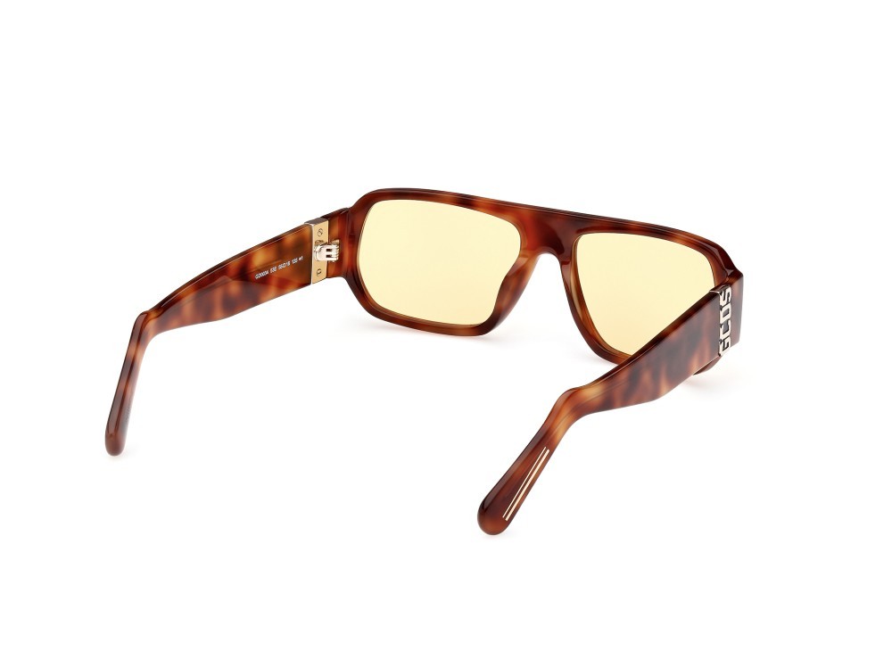 Sunglasses GCDS GD0034 (53E) color avana bionda shape geometric lenses marrone