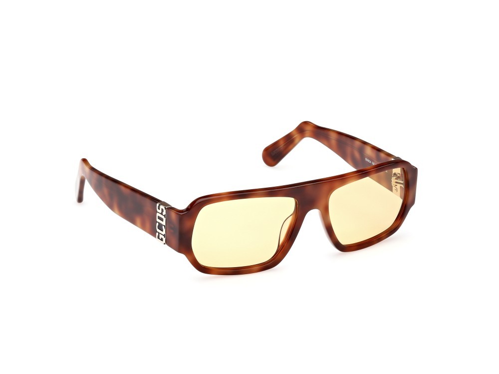 Sunglasses GCDS GD0034 (53E) color avana bionda shape geometric lenses marrone