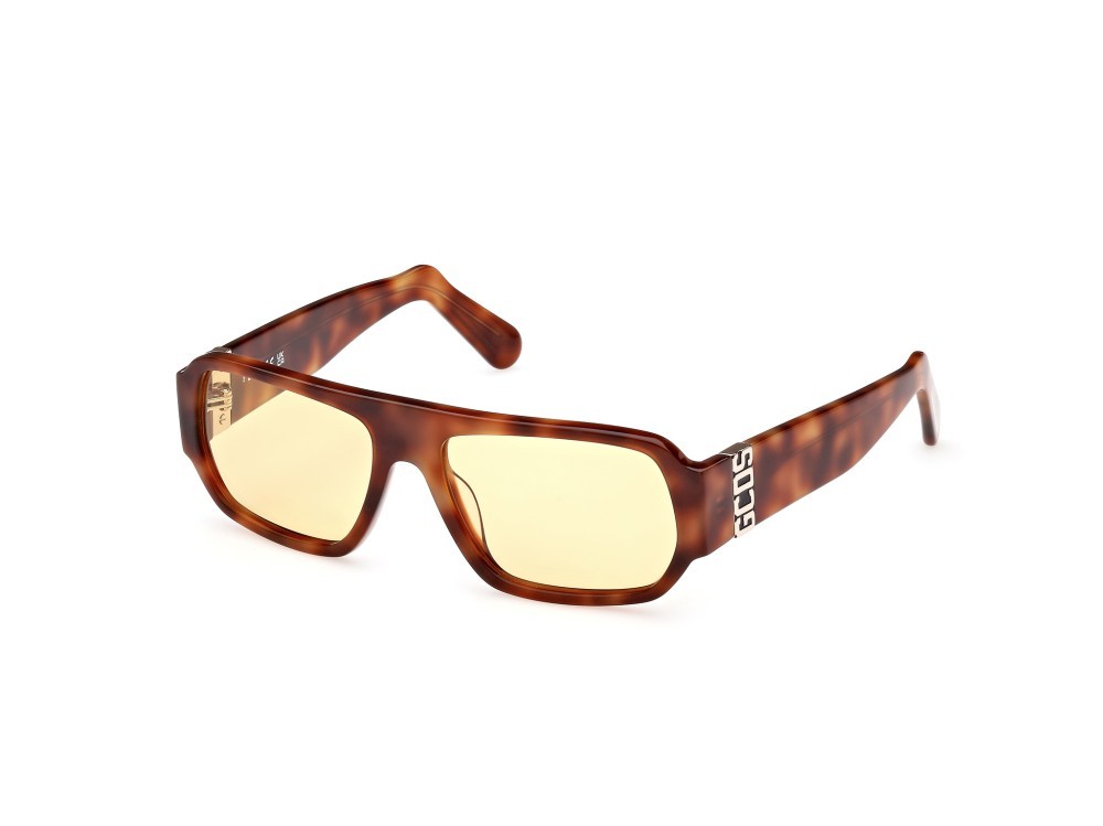 Sunglasses GCDS GD0034 (53E) color avana bionda shape geometric lenses marrone