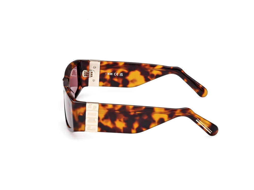 Sonnenbrillen GCDS GD0037 (52S) farbe avana scura form rechteckig gläser bordeaux