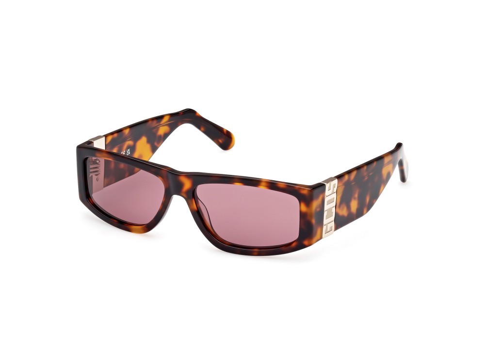 Sonnenbrillen GCDS GD0037 (52S) farbe avana scura form rechteckig gläser bordeaux