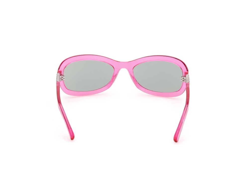 Sonnenbrillen GCDS GD0038 (77Q) farbe fucsia scuro lucido form oval gläser verde specchiato