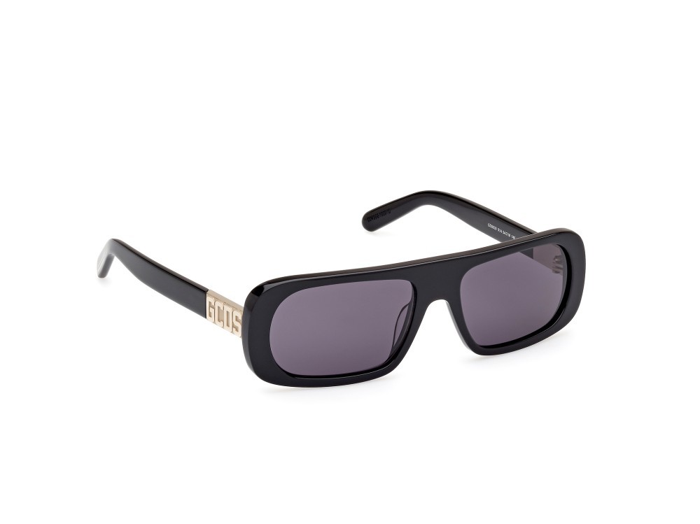Sonnenbrillen GCDS GD0039 (01A) farbe nero lucido form geometrisch gläser fumo