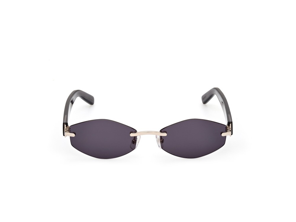 Sunglasses GCDS GD0040 (32A) color oro pallido lucido - grigio lucido shape geometric lenses fumo