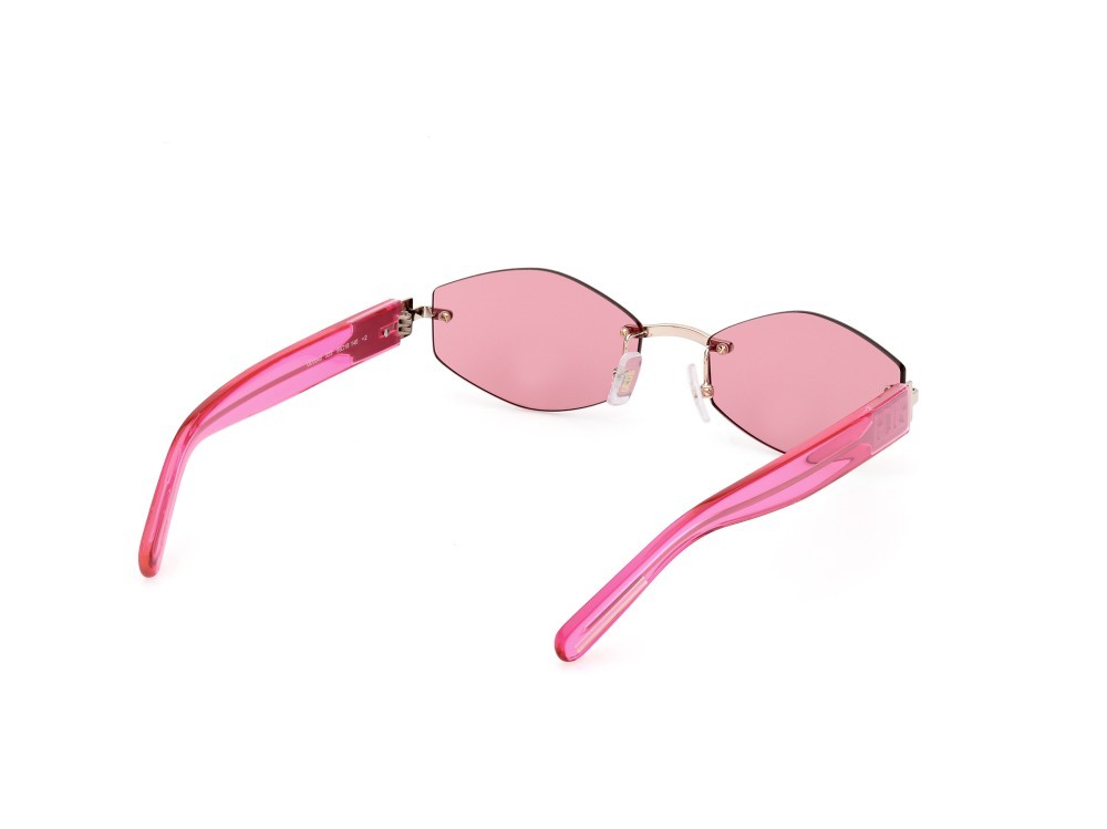 Sonnenbrillen GCDS GD0040 (32AS) farbe oro pallido lucido - fucsia scuro lucido form geometrisch gläser bordeaux